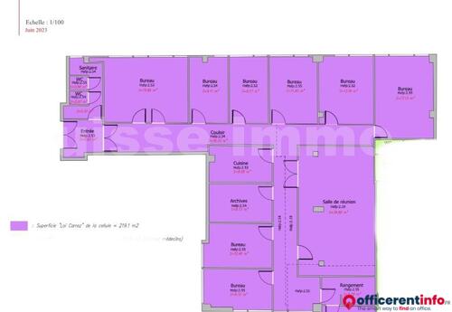 Offices to let in BUREAU 219m2 CITE JUDICIAIRE MONTBELIARD